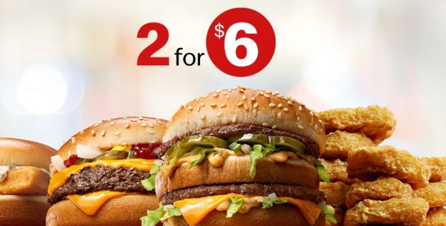 McDs 2 for $6 deals - © 2022 McDonalds Canada