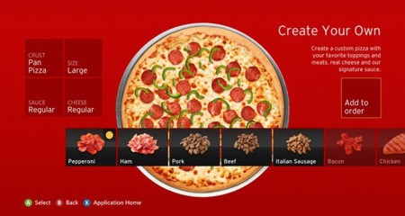 Pizza Hut xBox 360 App - © Microsoft Corp.