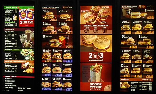 McDonald's Menu - USA - © easypeasyenglish1.wordpress.com