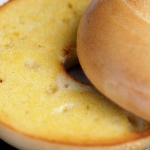 Dunkin Donuts Buttered Bagel - Detail - © Boston Globe