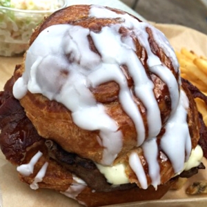Disney Cinnamon Roll Burger - © 2017 Disney Food Blog
