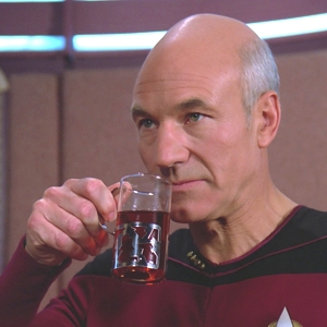 Picard with Tea - © Star Trek