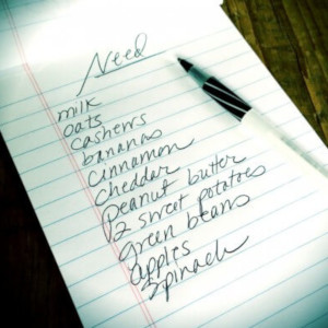 Handwritten Grocery List - © 100daysofrealfod.com