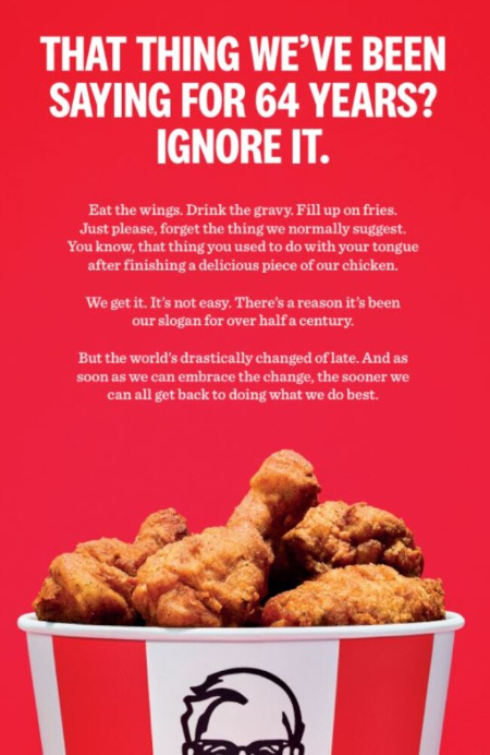 KFC Slogan Poster - © 2020 KFC