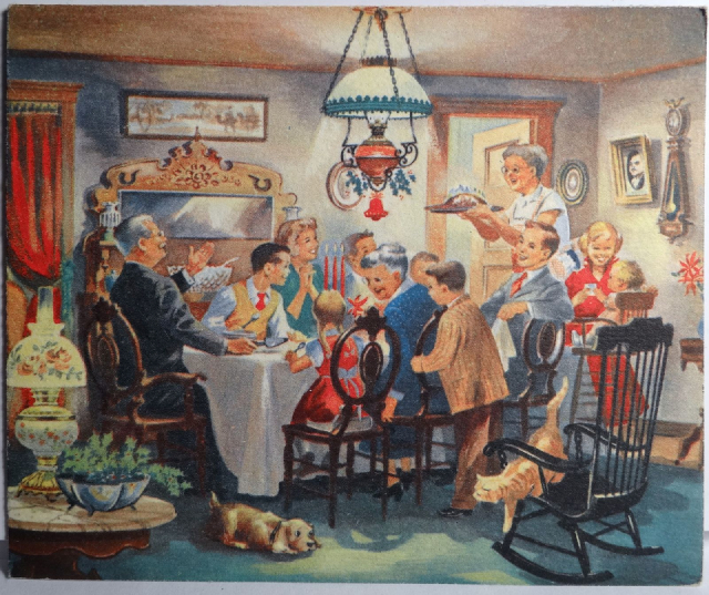 1950 Christmas dinner - © retro annon. - via Pintrest