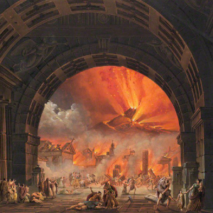 Painting of Vesuvius' eruption on Pompeii - © c1825