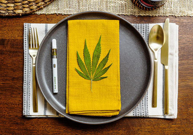 Cannabis Leaf On Dinner Plate - © Raw Garden