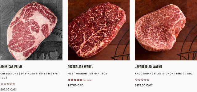 Three Wagyu Steaks - © 2022 The Meatery
