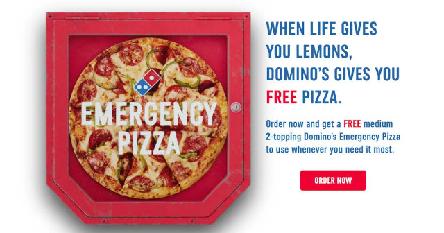Emergency Pizza - © 2023 Dominos