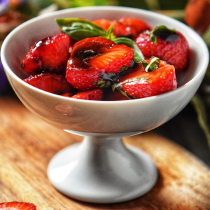 Strawberries Balsamic & Basil - © shelovesbiscotti.com