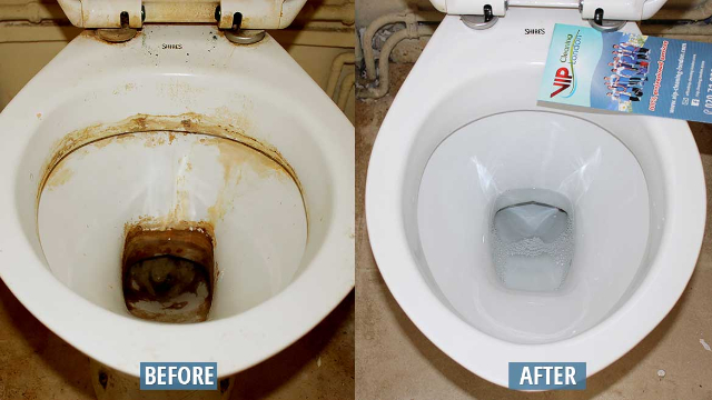 Toilet Before & After - © 2014 - vip-cleaning-london com