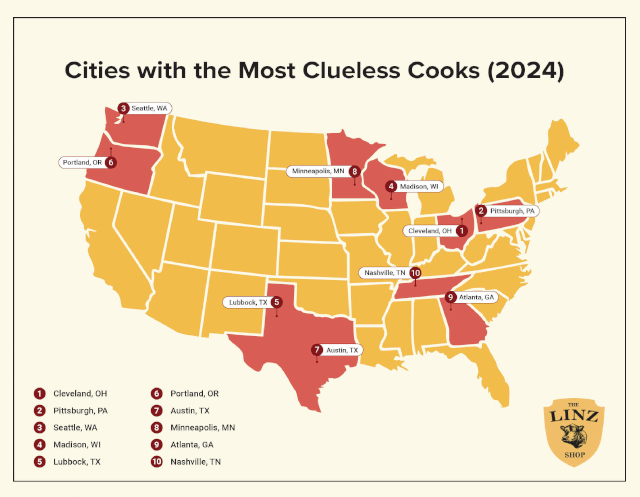 Clueless Cooks Map - © 2024 - The Linz SHop