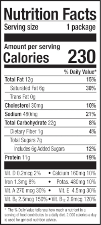 Nutrition Facts - © 2024 Lunchables