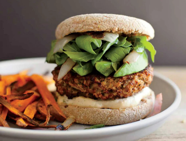 Mushroom & Brown Rice Burger - © 2014 Epicurious