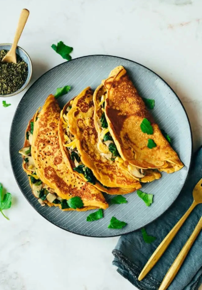 Chickpea Omelet - Tall - © 2025 veganvibes.com