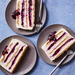 Blueberry No-Bake Cheesecake - Slices - © 2025 Rachael Vanni