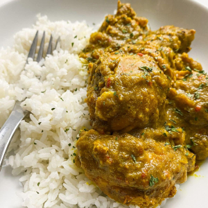 Trinidadian Green Curry Chicken - © 2023 liftlaughchop.com