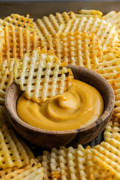 Waffle-Cut Fries - © 2026 sImplecopycatrecipes.com
