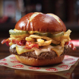 Pretzel Bacon Pub Cheese Burger - © 2026 Wendy's