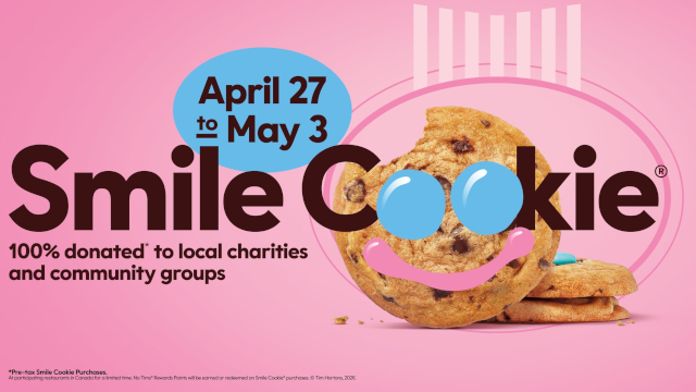 Smile Cookie 2026 - © 2026 Tim Hortons