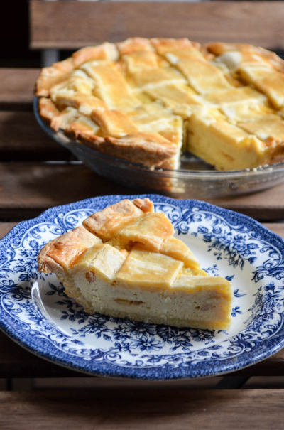 Ricotta Pie & Slice - © 2017 injennieskitchen.com