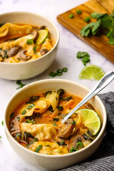 Red Curry Dumpling Soup - © 2025 ourhappymess.com
