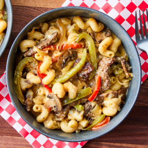 Philly Cheesesteak Pasta - 300 - © 2026 LINDA PUGLIESE